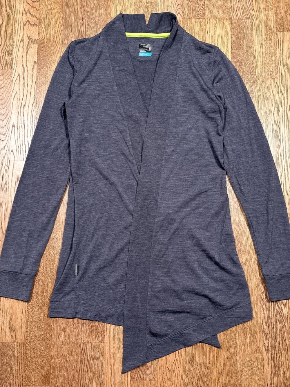 Icebreaker Merino Wool Sphere Cool Lite Muted Purple Wrap Cardigan Womens S